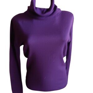 Women's Medium Vintage Purple Turtleneck Sweater Sheridan Creations Wool Blend